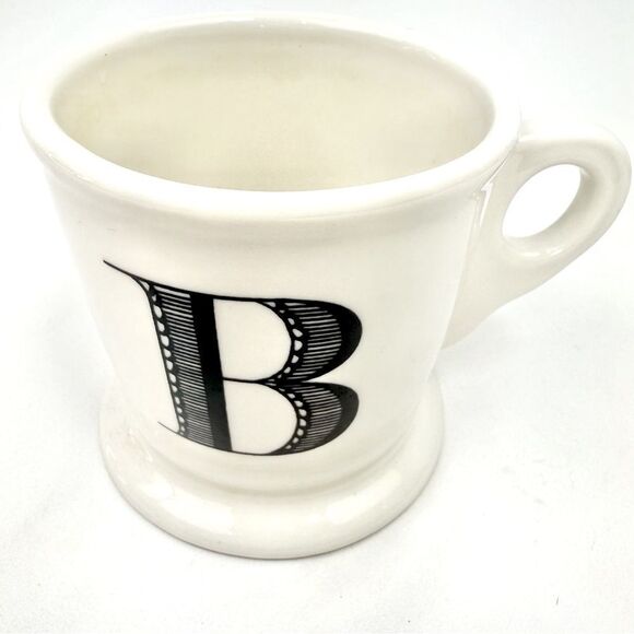 Anthropologie White Monogram Initial Letter B Pedestal Mug - Picture 6 of 16